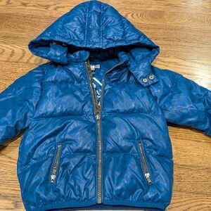 Giorgio Armani Kids Shiny Blue Puffer Jacket